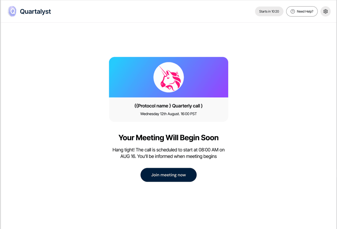 Quarterly Call